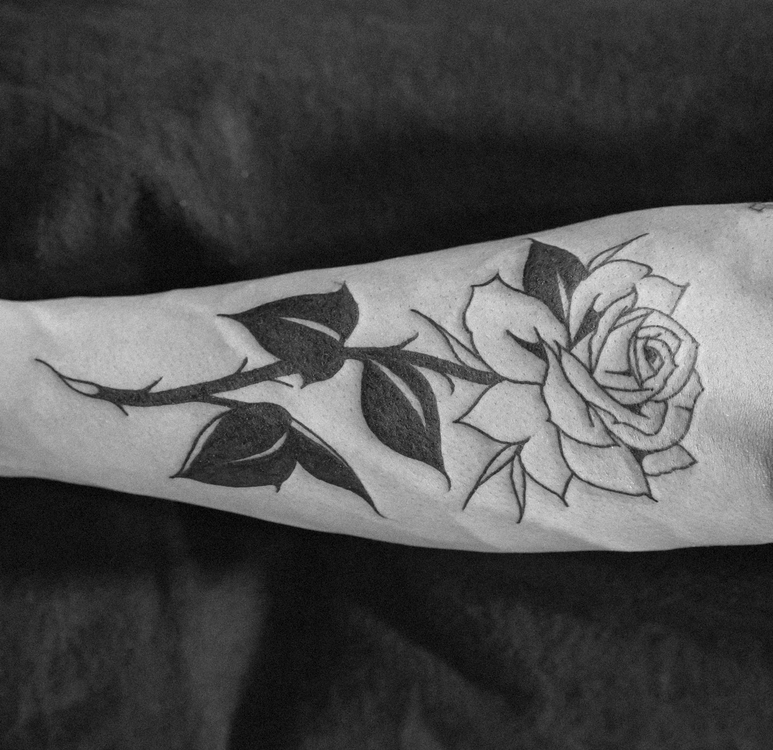 traditional rose tattoo art